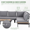 Garden Sofa Set Aluminium Outdoor Patio Coffee Table Cushions Corner Furniture