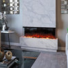 Electric Fireplace 3 Sided Panoramic Fire 40 inch Standing Insert LED Flames