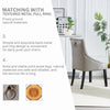 2x Grey PU Leather Dining Chairs Button-Tufted Upholstered with Rivets Ring Pull