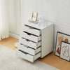 Office Cabinet Mobile Cabinet 5 Drawers with Wheels White