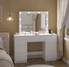 Elegant LED Vanity Dressing Table with Mirror & Stool – Makeup Desk Organizer
