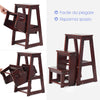 Folding 3 tier Step Stool Wooden Indoor Folding Stepladder Shelf Adults Kids