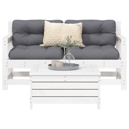 3 Piece Garden Sofa Set White Solid Wood Pine O6M3