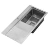 Stainless Steel Inset Kitchen Sink Single Bowl w/LH Platform &Drainer Waste Kit