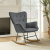 Modern Rocking Accent Chair High Wingback Padded Lounge Glide Seat for Nursing