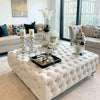 Footstool square Upholstered Coffee Table velvet chesterfield Foot Stool Pouffe