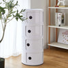 Plastic Storage Cabinet Floor Standing Round Cupboard Bedside Table Nightstand