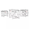 Set of 3 Glass Nesting Coffee Tables Stacking End Side Tables for Living Room