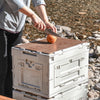 Outdoor Camping Storage Box Picnic Organizer Folding Wood Lid Car Food Container