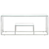 ShCuShan Coffee Table Stainless Steel and Tempered Glass,Coffee Table,Wood Y1M7
