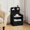 Extra Tall Bedside Cabinet Nightstand Side Table Shelf Bookshelf Storage Drawer