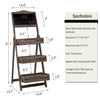 3-Tier Wood A-Frame Sidewalk Menu Chalkboard Sign with Display Shelf Plant Stand