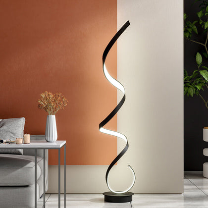 Modern Curved Spiral Floor Lamps Reading Lights Cool White Living Room Lighting