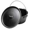 Cast Iron Casserole Dish Pot Pan Cooked Camping Stew Dutch Oven Stockpot Skillet