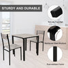 Modern Dining Table Set 3 Piece Table and 2 Chairs Space Saving Kitchen Set Grey