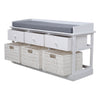Shoe Bench 3 Drawers 3 Baskets Hallway Footware Organiser Cabinet Cushion Seat