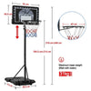 Portable Basketball Hoop System Kids Height Adjustable Basketball Net Stand 8ft