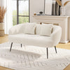 2 Seater Teddy Velvet Sofa with 2 Pillows Couch Love Seat Settee Home Metal Legs