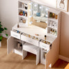 Large Dressing Table Vanity Makeup Desk Set with LED Mirror + Stool + 3 Drawers