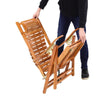 Bamboo Wood Recliner Garden Balcony Sun Lounger Deck Chair Folding Nap Bed Seat