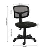 Armless Mesh Office Chair Mid-Back Study Chair Adjsutable Computer Desk Chairs