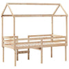 High Bed with Roof 80 x 200 Solid Pine Wood, Bed, Bed Frame, Mezzanine T8E3