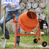 Electric 63L Litre Cement Concrete Mixer Portable Mortar Drum Plaster Stand 220W