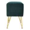 Velvet Footstool Ottomans with 4 Metal Legs Dressing Table Stool Bedroom Chairs