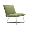 Green Linen Fabric Upholstered Leisure Armchair Accent Chair w/Chrome Metal Leg