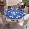 Anti-Slip Blackjack Board Game Mat 120CM 8-Player Foldable Poker Table Top-Blue