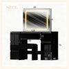 Black Dressing Table High Gloss Vanity Makeup Desk 7 Drawers &Stool &LED Mirror