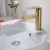 Brass Bathroom Basin Mixer Tap Sink Faucet Single Hole Deck Mounted Brushed Gold