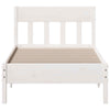 BaraSh Bed Frame with Headboard White 75x190 Small Solid Wood D8Z9