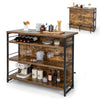 Industrial Wine Bar Cabinet Kitchen Storage Sideboard W/ Wine Rack-Coffee