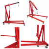 2 Tonne Hydraulic Foldable Engine Crane Hoist Lift Lifter Jack Stand Red Carbarn