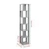 Rotatable 6 Tier Slim Corner Cabinet Bookcase Bookshelf Living Room Bedroom Grey