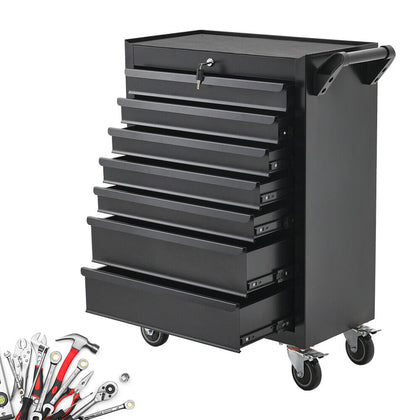 Large 7 Drawers Tool Chest Box Tool Cabinet Trolley Cart with Ball Bearing Slide