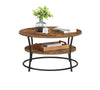 Coffee Table, Round Cocktail Table With Shelf, Tea Table, Easy Assembly, Metal