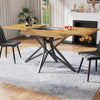 Extendable Dining Table 120-160x80x66cm with Brazilian Walnut Top and Star Legs