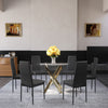 Hotel 90cm Pedestal Dining Table Family Feasts 2/4/6 PU Leather Kitchen Chairs
