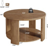 80cm Round Coffee Table for Living Room 2-Tier Modern Circle Accent Center Table