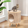 Cat House Cat Bed Cat Litter Box Enclosure w/ Rattan Frame