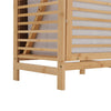 Free Standing Clothes Storage Basket Rack Bamboo Wooden Organizer Corner Hampers