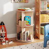 Round Spinning Corner Bookcase w/Bear Baffles Natural