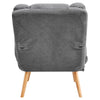 Fabric Lounge Chair with Footstool Modern Upholstered Recliner Accent Armchair