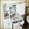 White Dressing Table Stool Set with 10 LED Lighted Mirror Vanity Make up Desk
