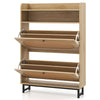 Freestanding Shoe Organizer Shoe Cabinet w/2 Flip Drawers-Natural