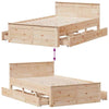 Bed Frame without with Headboard 120x200 Solid Wood Pine K6D6