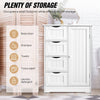 Bath Bathroom Cabinet 4 Drawer Floor Storage Cupboard Wooden Storage Unit White
