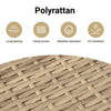 Garden Chairs Outdoor Chair 2 pcs Beige Poly Rattan and Acacia Wood
